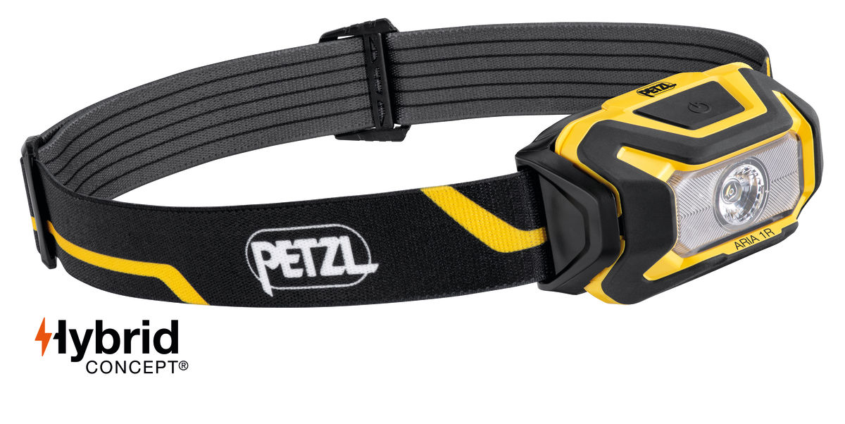 LED čelovka PETZL ARIA 1R HYBRID čierno-žltá