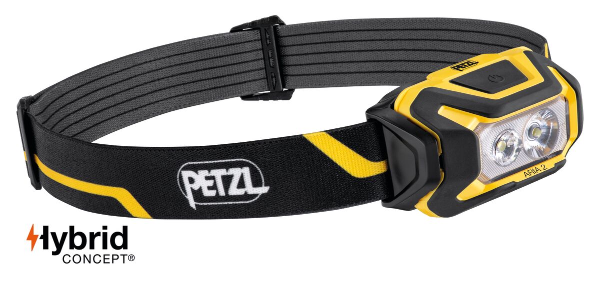 LED čelovka PETZL ARIA 2 HYBRID čierno-žltá