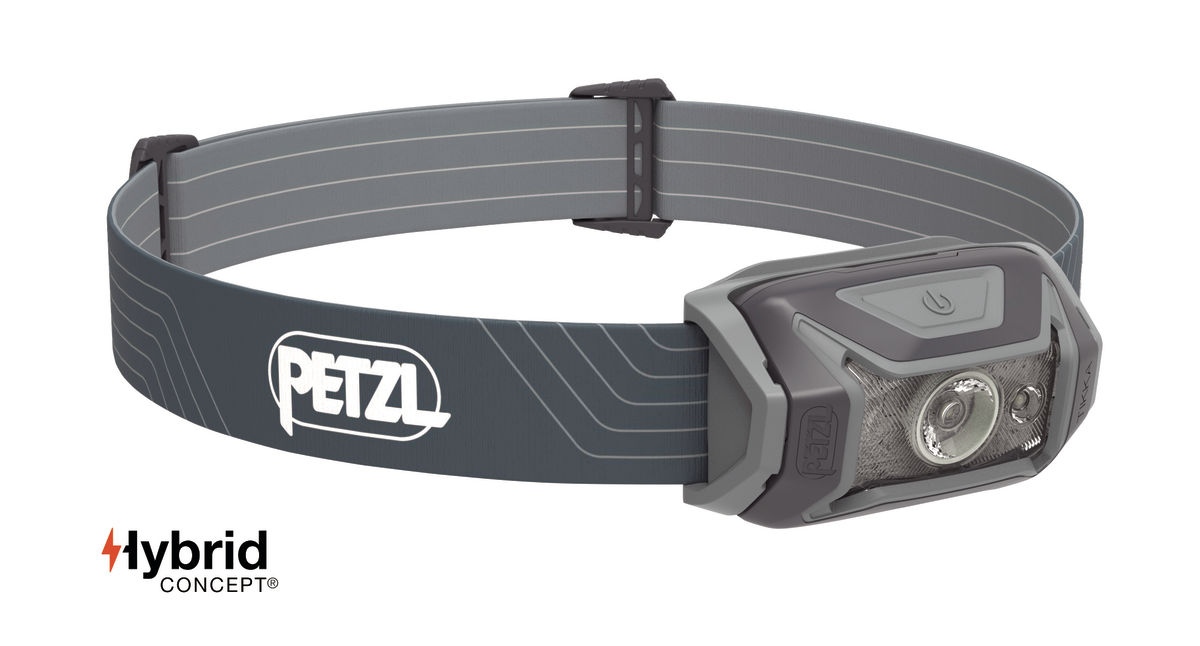 LED čelovka PETZL TIKKA HYBRID šedá
