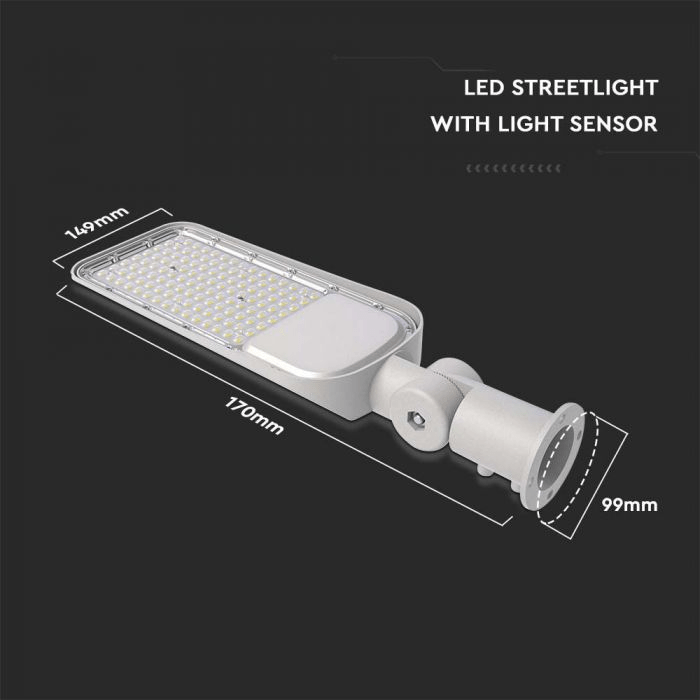 V-TAC Pouličné LED svietidlo so súmrakovým senzorom HL 50W 6500K 5000lm VT-50ST-S (V-TAC)