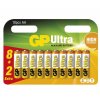 Batéria GP Ultra alkalická AA (LR6), 8+2ks Extra/ Blister