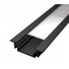 Hliníkový profil pre LED pásy ZAPUSTENÝ, 24x7mm - Čierna