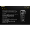 LED kľúčenka/ baterka Nitecore TUP 1000lm, vstavaný aku. Li-ion 1200mAh 3,6V, Micro-USB nabíjateľná-Strieborná