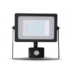 LED reflektor SMD 30W 2550lm SLIM čierny so senzorom