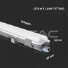 LED trubicové prachotesné svietidlo V-TAC 1x 22W, 2000lm, 150cm, IP65