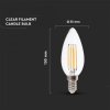LED žiarovka E14 4W 400lm Filament sviečka