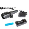 Neviditeľný prísvit s dlhým dosvitom Armasight XLR-IR940 s weaver montážou, Li-ion 18650 aku. a Li-ion nabíjačkou