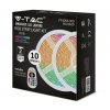Set LED pás V-TAC RGB, SMD 5050, 10m, RGB, 4,8W/m, 500lm/m, 30LED/m, IP20 + adaptér 230V/12V a IR ovládač