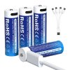 USB C nabíjateľný 4x akumulátor XTAR AA Li ion LR 3000mAh 1,5V 2,5A (1)