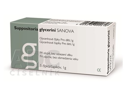 Glycerínové čapíky pre deti Sanova 1g 5 ks