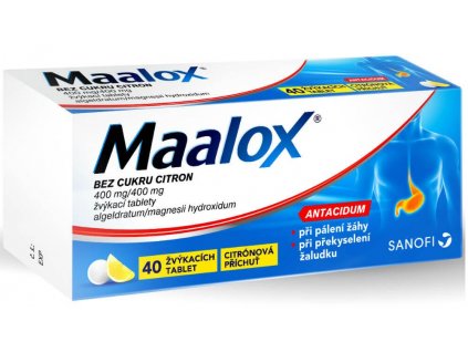 Maalox žuvacie tablety citrón 40 ks