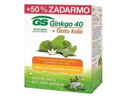 GS Ginkgo 40 + Gotu kola 40+20 tabliet