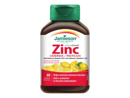 Jamieson Zinok s vitamínmi C a D3 s príchuťou citróna 60 pastiliek