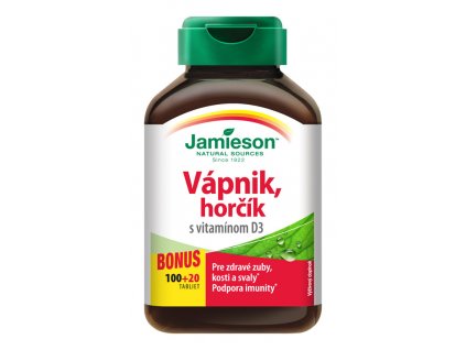 Jamieson Vápnik Horčík s Vitamínom D3 120 kapsúl