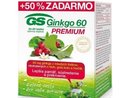 GS Ginkgo 60 Premium tbl 40+20 zadarmo