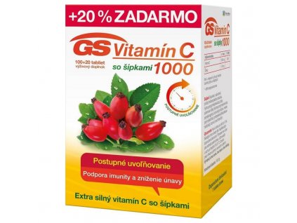 GS Vitamín C 1000 so šípkami 120 tabliet