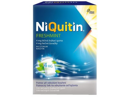 NiQuitin Freshmint 4 mg liečivé žuvačky 100x4 mg