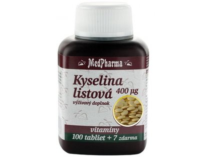 MedPharma Kyselina listová 400 mcg tbl 100+7 zadarmo