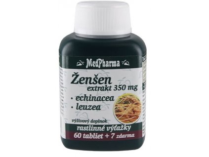 MedPharma Ženšeň 350 mg + Echinacea + Leuzea tbl 60+7 zadarmo (67 ks)