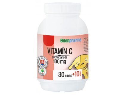 Edenpharma Vitamín C 100 mg príchuť jahoda 40 tabliet