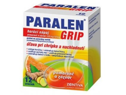 Paralen Grip horúci nápoj pomaranč a zázvor 12 vrecúšok