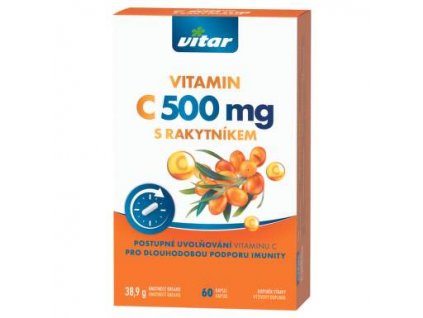 Vitar  Vitamín C 500 mg s rakytníkom 60 ks