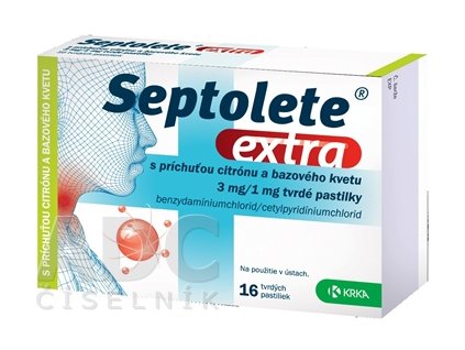 Septolete Extra pastilky citrón a bazový kvet 16 ks