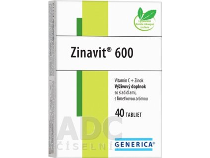 Generica Zinavit 600 vitamín C + Zinok limetka 40 tabliet