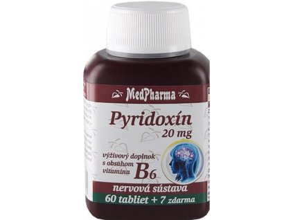MedPharma Pyridoxín 20 mg (vitamín B6) tbl 60+7 zadarmo