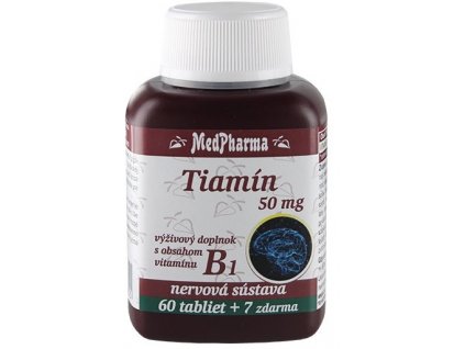 MedPharma Tiamín 50 mg (vitamín B1) tbl 60+7 zadarmo