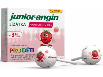 Junior-angin lízanky pre deti jahoda 8 ks