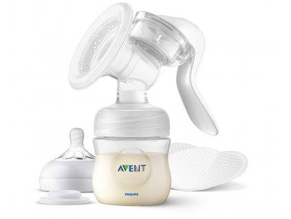 Avent Manuálna odsávačka mlieka s  fľašou, 0% BPA, 1x1 set