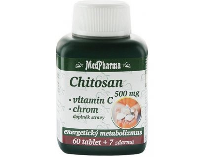 Medpharma Chitosan 500 mg + Chróm + Vitamín C tbl 60+7 zadarmo