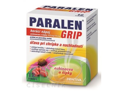 Paralen Grip horúci nápoj echinacea a šípky 12 vrecúšok