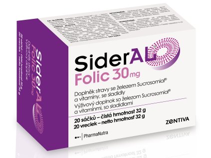 Sideral Folic 30mg 20 vreciek