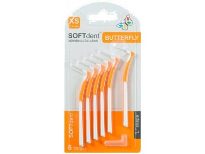 Softdent Medzizubná kefka XS 0,4 mm zahnutá 5+1 ks