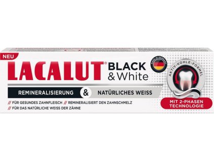 Lacalut Black and White + remineralizácia zubná pasta 75 ml