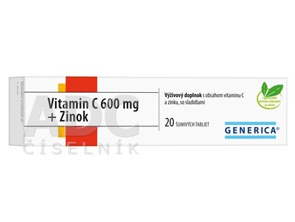 Generica Vitamín C 600 mg + Zinok 20 šumivých tabliet