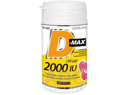 Vitabalans D-max 2000 IU žuvacie tablety 90 ks