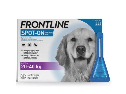 Frontline Spot On Dog L pre psy 20, 40 kg 3x2,68 ml iliek
