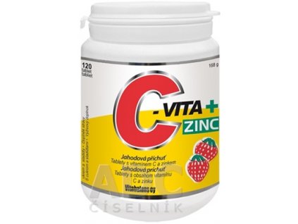 Vitabalans C-vita + zinc jahodová príchuť 120 tabliet