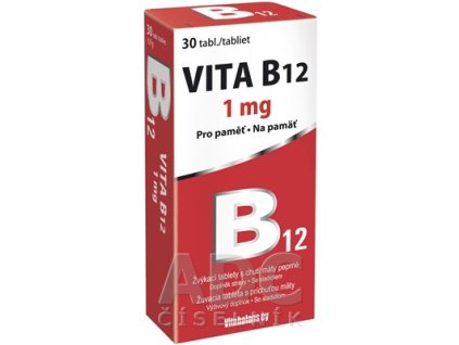 Vitabalans Vita B12 1 mg žuvacie tablety s príchuťou mäty 30 ks