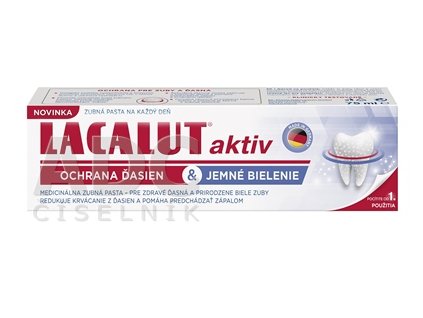 Lacalut aktiv zubná pasta ochrana ďasien & jemné bielenie 75 ml