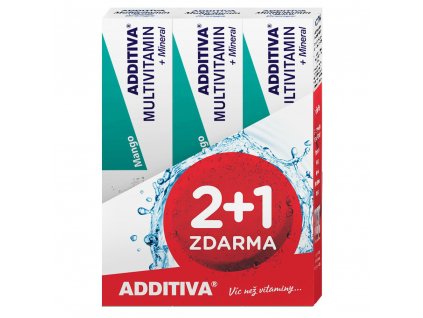 Additiva Multivitamín + Minerál, Mango šumivé tablety 3 x 20 ks