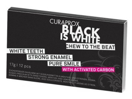 Curaprox Black is White žuvačky 12 ks