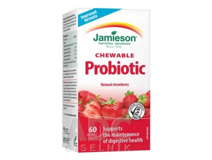 Jamieson Probiotic Chew s príchuťou jahodového jogurtu 60 tabliet