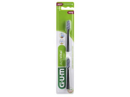 Gum ActiVital Sonic Refills Soft náhradné hlavice Black 2 ks