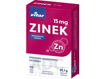 Vitar Zinok 15mg 90 tabliet