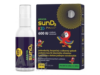 SunD3 KID 600 IU ústny sprej, pomarančová príchuť, 25 ml