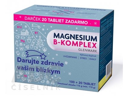 Magnesium B-komplex Glenmark (Vianočné balenie) tbl 100+20 zadarmo (120 ks)